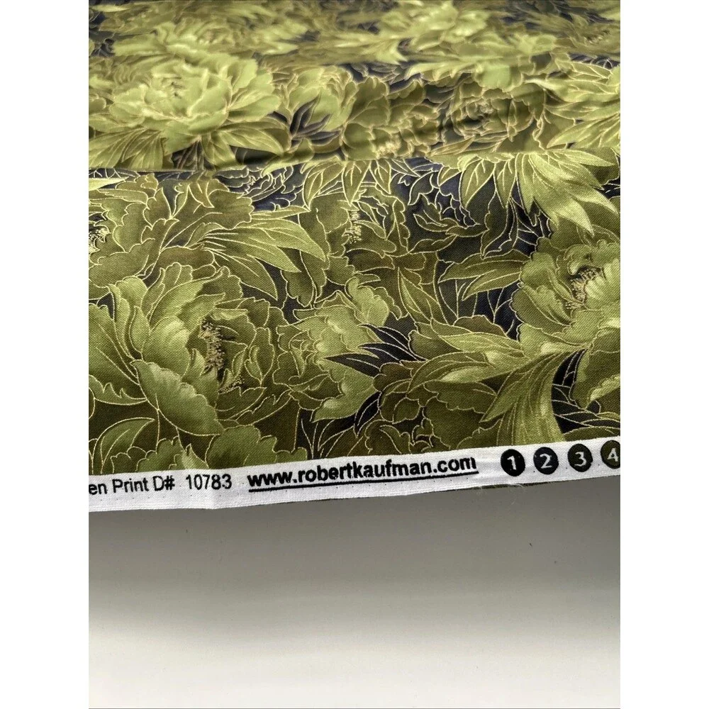 Robert Kaufman  Cotton Quilting Sewing Fabric Oriental Traditions Green Floral